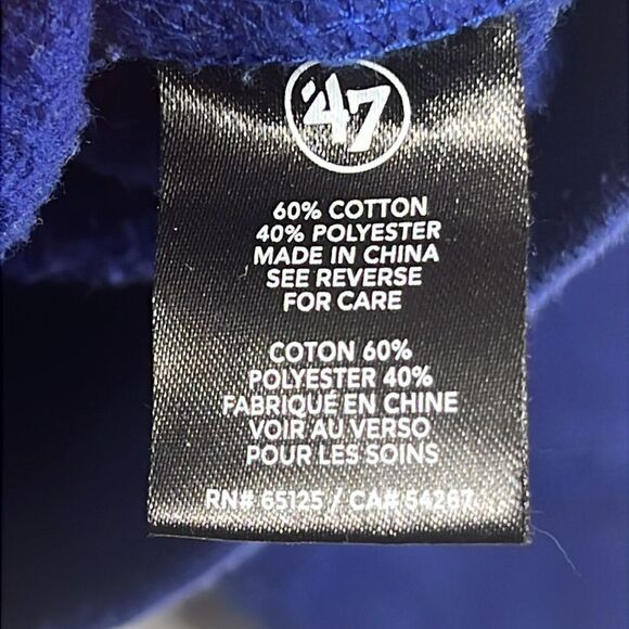 🔥🏀 Vintage PHILADELPHIA 76ers NBA Logo HOODIE SWEATSHIRT ‘47 Brand Sz Lg - EUC - Picture 9 of 10